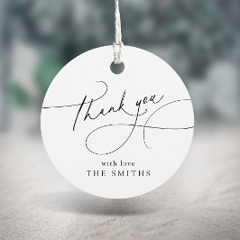 Minimalist Elegant Script Thank You  Gåvor Etiketter