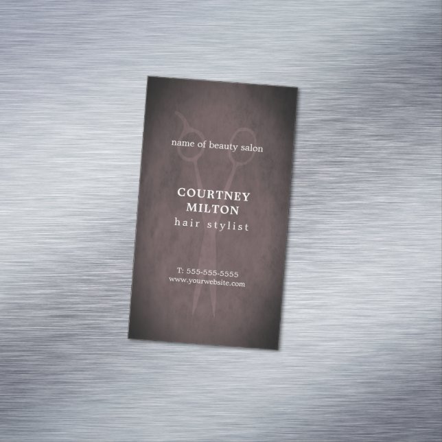 Minimalist elegant strukturhårstylist visitkortmagnet (In Situ)