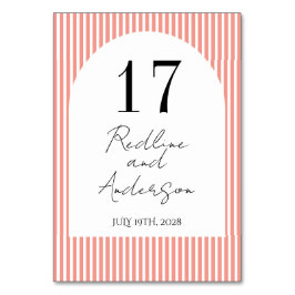 Minimalist Elegant Tangerine Striped Bordsnummer