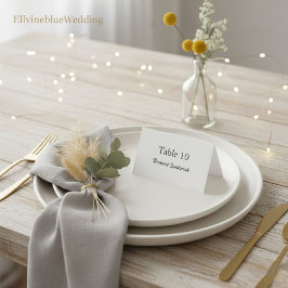 Minimalist Elegant Typography, Custom Guest Name Placeringskort