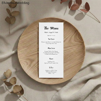 Minimalist Elegant Typography Wedding Menu Meny
