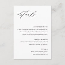 Minimalist Elegant Wedding Enclosure Details Card