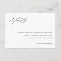 Minimalist Elegant Wedding Enclosure Details Card