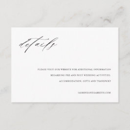 Minimalist Elegant Wedding Enclosure Details Card Tilläggskort
