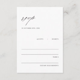 Minimalist Elegant Wedding Enclosure RSVP Card Tilläggskort