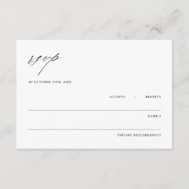 Minimalist Elegant Wedding Enclosure RSVP Card Tilläggskort