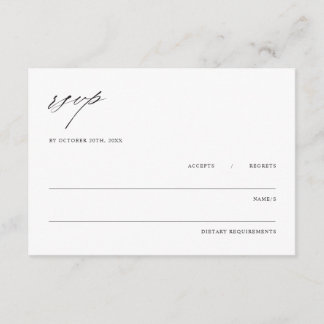 Minimalist Elegant Wedding Enclosure RSVP Card Tilläggskort
