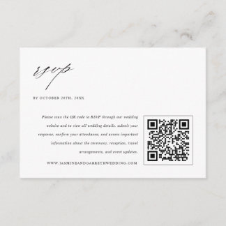 Minimalist Elegant Wedding Enclosure RSVP Card Tilläggskort