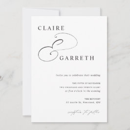 Minimalist Elegant Wedding Invitation Card Inbjudningar