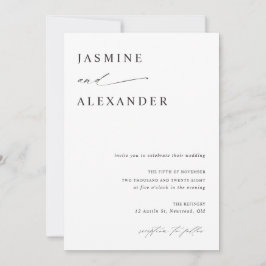Minimalist Elegant Wedding Invitation Card Inbjudningar