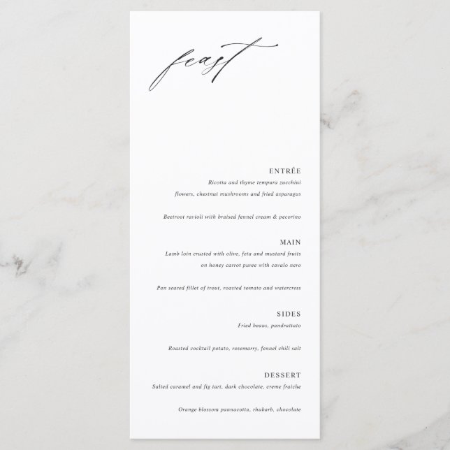 Minimalist Elegant Wedding Menu Card Meny (Framsida)