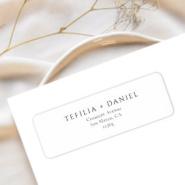 Minimalist Elegant Wedding Return Address Label Returadress Etikett