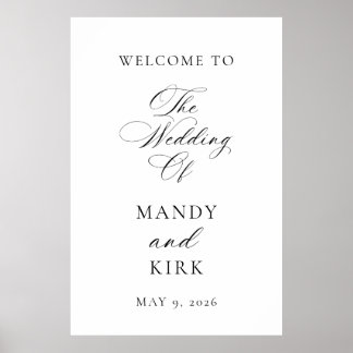 Minimalist Elegant Wedding Welcome Sign | Modern  Poster