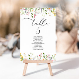 Minimalist elegant Wildflower Seating Chart card Inbjudningar