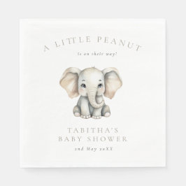 Minimalist Elephant Little Peanut Baby Shower Pappersservett