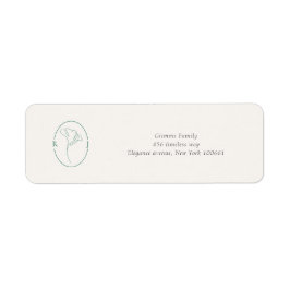 Minimalist Emerald Monogram Wedding Address Label Returadress Etikett