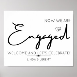 Minimalist Engagement Party Welcome Poster