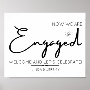 Minimalist Engagement Party Welcome Poster