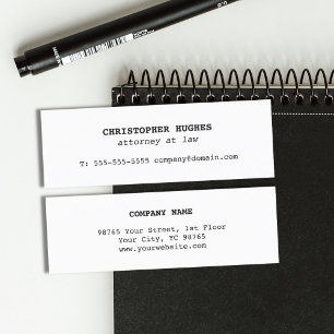 Minimalist enkel elegant vitadvokat på lag mini visitkort