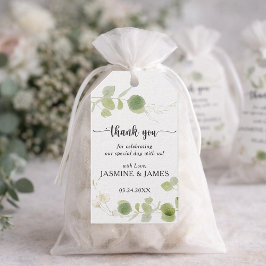 Minimalist Eucalyptus Botanical Wedding Thank You  Presentetikett