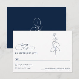 Minimalist Eucalyptus Spring  Wedding RSVP Cards OSA Kort