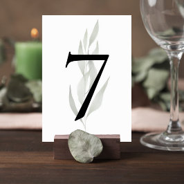 Minimalist Eucalyptus Wedding Table Number Sign Bordsnummer
