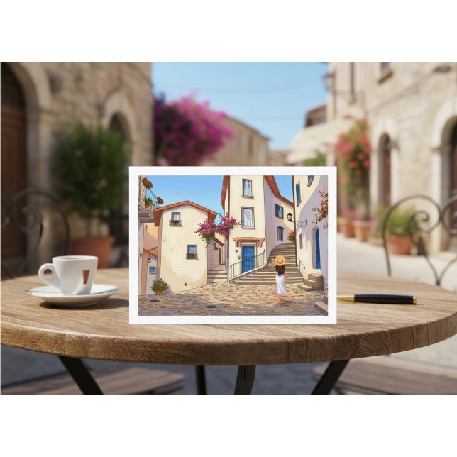 Minimalist European Street Illustration  Vykort (Skapare uppladdad)