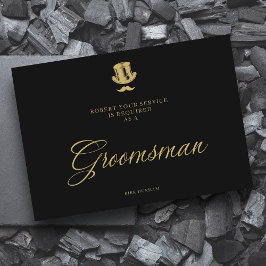 Minimalist Fake Golden Groomsman Luxury Bröllop