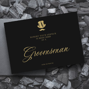Minimalist Fake Golden Groomsman Luxury Bröllop