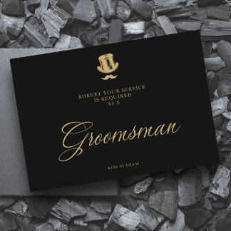 Minimalist Fake Golden Groomsman Luxury Bröllop