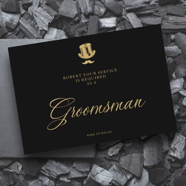 Minimalist Fake Golden Groomsman Luxury Bröllop (Skapare uppladdad)