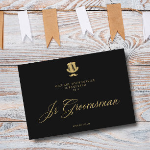 Minimalist Fake Golden Jr Groomsman Luxury Bröllop