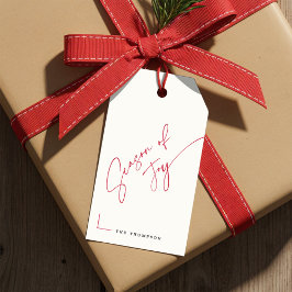 Minimalist Family Name Christmas Festive Holiday Presentetikett