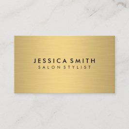 Minimalist Faux Metallic Guld Brushed Visitkort