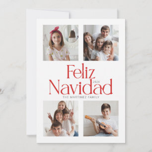Minimalist Feliz Navidad Red Card Kort