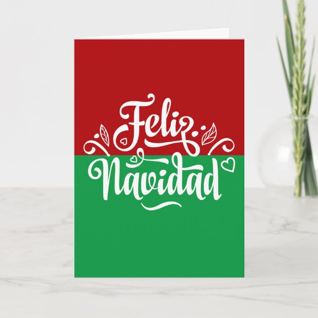 Minimalist Feliz Navidad Spanska God jul Tack Kort (Framsida)