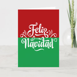 Minimalist Feliz Navidad Spanska God jul Tack Kort