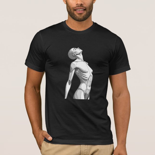 Minimalist Female Android Aesthetic Art - Bold Fut T Shirt (Framsida)