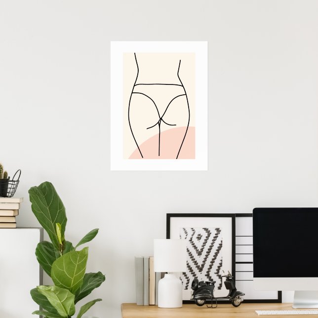 Minimalist Female Body Line Art Poster | Abstract  (Hemmakontoret)