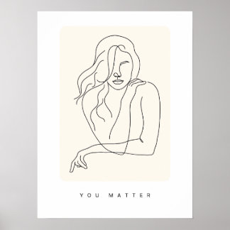 Minimalist Female Line Art Poster | Abstract Woman