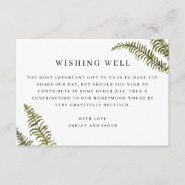 Minimalist Fern Wishing Well | Elegant Wedding Tilläggskort