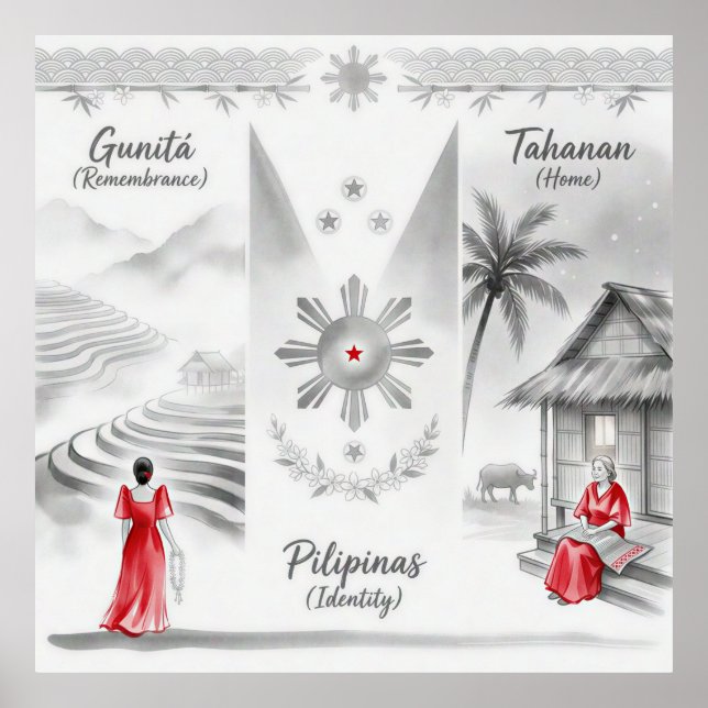 Minimalist Filipino Ink Wash Poster (Framsidan)