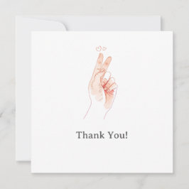 Minimalist Finger Heart Watercolor Baby Shower T Tack Kort