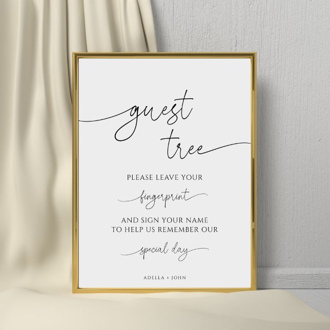 Minimalist Fingerprint Wedding Guest Tree Sign Poster (Skapare uppladdad)