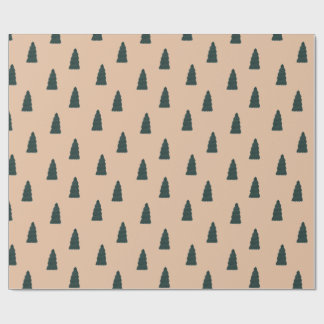 Minimalist fir tree pattern with beige background presentpapper