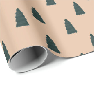 Minimalist fir tree pattern with beige background presentpapper