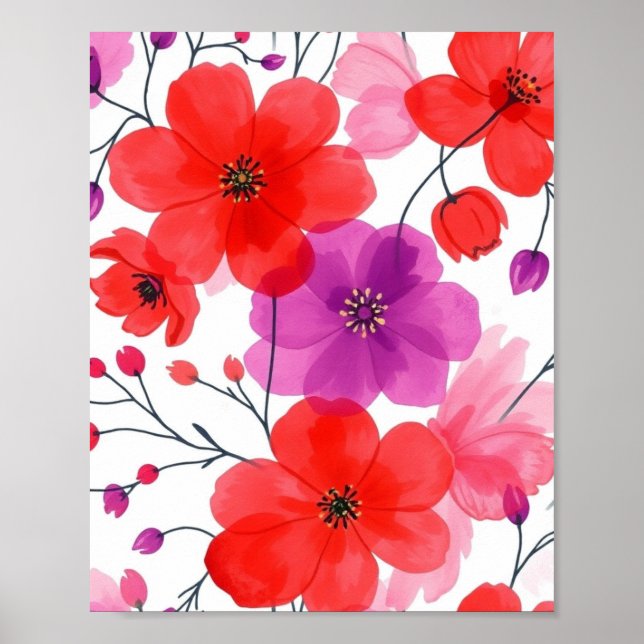 Minimalist Floral Line Art Wall Poster (Framsidan)