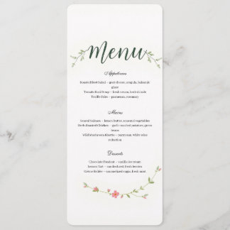 Minimalist Floral Restaurant Or Wedding Menu Program