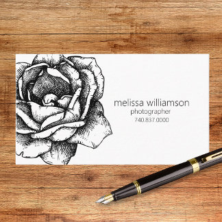 Minimalist Floral Visitkort