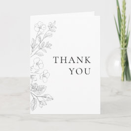 Minimalist Floral Wedding Thank You Card Tack Kort